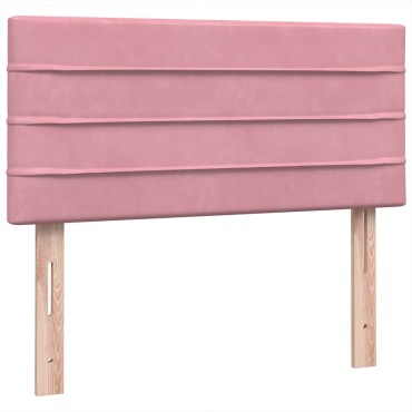 vidaXL Box Spring κρεβάτι με στρώμα ροζ 80x210cm Βελούδινο - Μονό