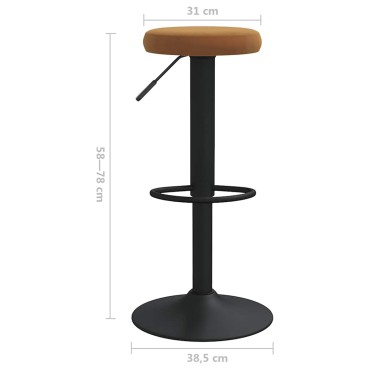 vidaXL Σκαμπό Μπαρ 2 τεμ. Καφέ Βελούδινα 31x(58-78)cm