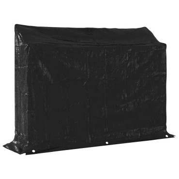 vidaxL Ράφι για καυσόξυλα με κάλυμμα βροχής 151x40,5x110,5 εκ.