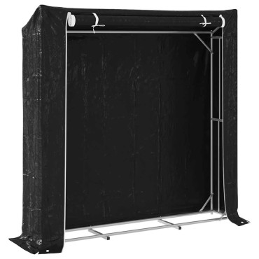 vidaxL Ράφι για καυσόξυλα με κάλυμμα βροχής 200x40x200 εκ.
