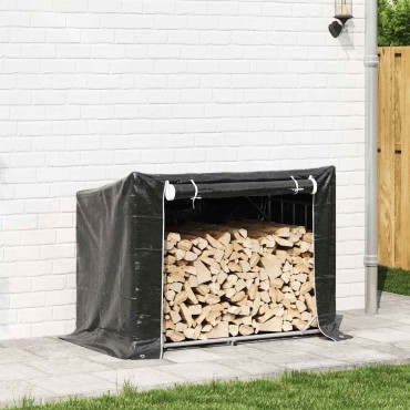 vidaxL Ράφι για καυσόξυλα με κάλυμμα βροχής 151x80,5x110,5 εκ.