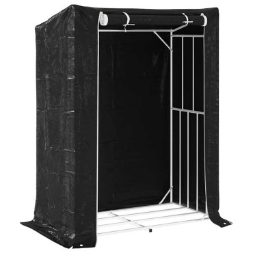 vidaxL Ράφι για καυσόξυλα με κάλυμμα βροχής 150x80x200 εκ.