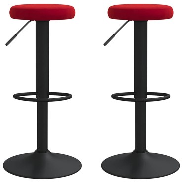 vidaXL Σκαμπό Μπαρ 2 τεμ. Μπορντό Βελούδινα 31x(58-78)cm