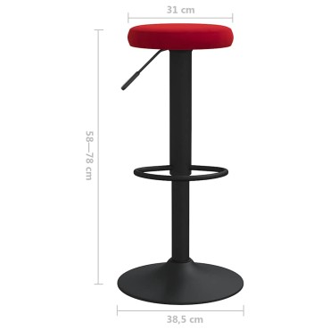 vidaXL Σκαμπό Μπαρ 2 τεμ. Μπορντό Βελούδινα 31x(58-78)cm