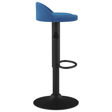 vidaXL Σκαμπό Μπαρ Μπλε Βελούδινο 36x38x(72-94)cm 1 τεμ.