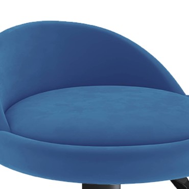 vidaXL Σκαμπό Μπαρ Μπλε Βελούδινο 36x38x(72-94)cm 1 τεμ.