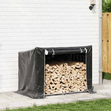vidaxL Ράφι για καυσόξυλα με κάλυμμα βροχής 150,5x100,5x110,5 εκ.