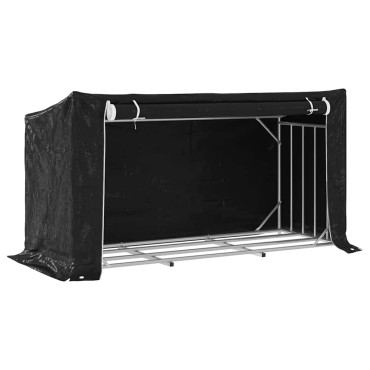 vidaxL Ράφι για καυσόξυλα με κάλυμμα βροχής 200,5x80,5x110,5 εκ.
