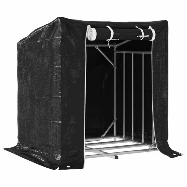 vidaxL Ράφι για καυσόξυλα με κάλυμμα βροχής 100,5x80,5x110,5 εκ.