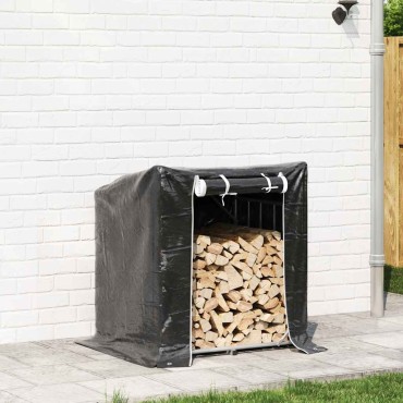 vidaxL Ράφι για καυσόξυλα με κάλυμμα βροχής 100,5x80,5x110,5 εκ.