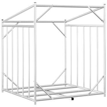 vidaxL Ράφι για καυσόξυλα με κάλυμμα βροχής 100,5x80,5x110,5 εκ.