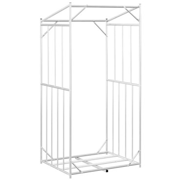 vidaxL Ράφι για καυσόξυλα με κάλυμμα βροχής 100x80x200 εκ.