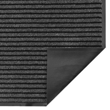 vidaXL Πατάκι Εισόδου Ριγέ Μαύρο και Γκρι 115 x 400 εκ.