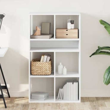 vidaXL Βιβλιοθήκη με 5 Ράφια Λευκή 66x31x112cm Επεξεργασμένο Ξύλο 1 τεμ.