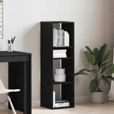 vidaXL Βιβλιοθήκη Μαύρη 34x31x112cm από Επεξεργασμένο Ξύλο 1 τεμ.