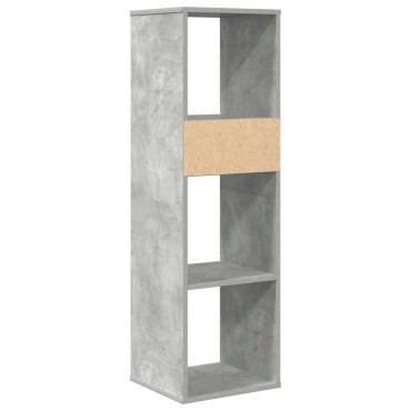 vidaXL Βιβλιοθήκη Γκρι του Σκυροδέματος 34x31x112cm από Μοριοσανίδα 1 τεμ.
