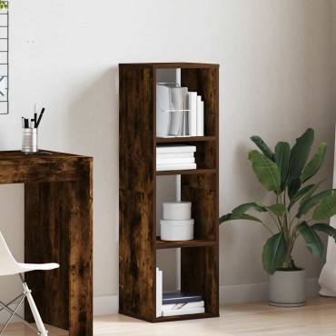 vidaXL Βιβλιοθήκη Καπνιστή Δρυς 34x31x112cm από Επεξεργασμένο Ξύλο 1 τεμ.