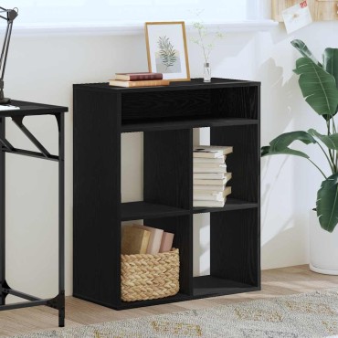 vidaXL Βιβλιοθήκη με 5 Ράφια Μαύρη 66x31x80cm Επεξεργασμένο Ξύλο 1 τεμ.