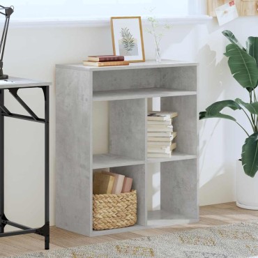 vidaXL Βιβλιοθήκη Γκρι Σκυροδέματος 66x31x80cm από Επεξεργ. Ξύλο 1 τεμ.