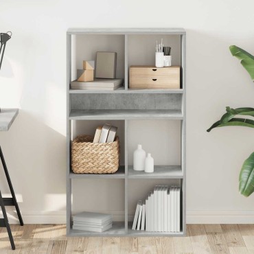 vidaXL Βιβλιοθήκη Γκρι του Σκυροδέματος 66x31x112cm από Μοριοσανίδα 1 τεμ.