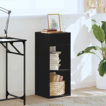 vidaXL Βιβλιοθήκη με 5 Ράφια Μαύρη 34x31x80cm Επεξεργασμένο Ξύλο 1 τεμ.