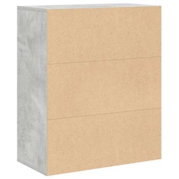 vidaXL Βιβλιοθήκη Γκρι του Σκυροδέματος 60x30x71,5cm Επεξ. Ξύλο 1 τεμ.
