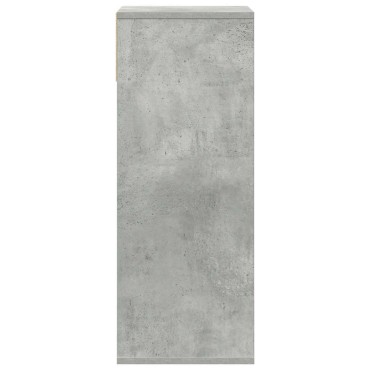 vidaXL Βιβλιοθήκη Γκρι του Σκυροδέματος 34x31x80cm Επεξ. Ξύλο 1 τεμ.