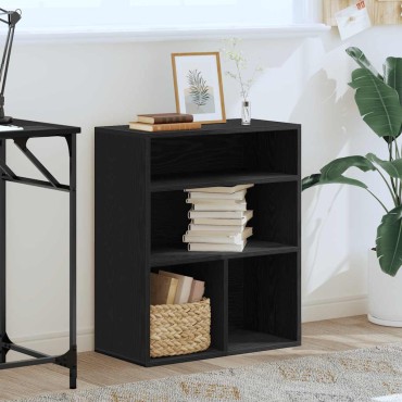 vidaXL Βιβλιοθήκη Μαύρο 60x30x71,5cm από Επεξεργασμένο Ξύλο 1 τεμ.
