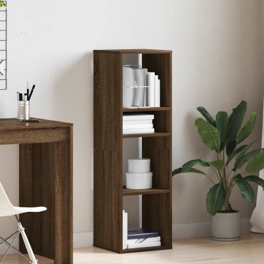 vidaXL Βιβλιοθήκη Καφέ Δρυς 34x31x112cm από Επεξεργασμένο Ξύλο 1 τεμ.