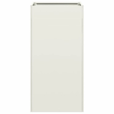 vidaXL Ζαρντινιέρα Λευκή 40x40x80 εκ. από Χάλυβα Ψυχρής Έλασης