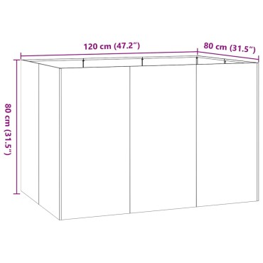 vidaXL Ζαρντινιέρα Λαδί 120x80x80 εκ. από Χάλυβα