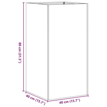 vidaXL Ζαρντινιέρα 40x40x80 εκ. από Γαλβανισμένο Ατσάλι