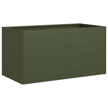 vidaXL Ζαρντινιέρα Λαδί 80x40x40 εκ. από Χάλυβα Ψυχρής Έλασης