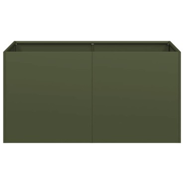 vidaXL Ζαρντινιέρα Λαδί 80x40x40 εκ. από Χάλυβα Ψυχρής Έλασης