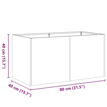 vidaXL Ζαρντινιέρα Λαδί 80x40x40 εκ. από Χάλυβα Ψυχρής Έλασης