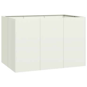 vidaXL Ζαρντινιέρα Λευκή 120x80x80 εκ. από Χάλυβα