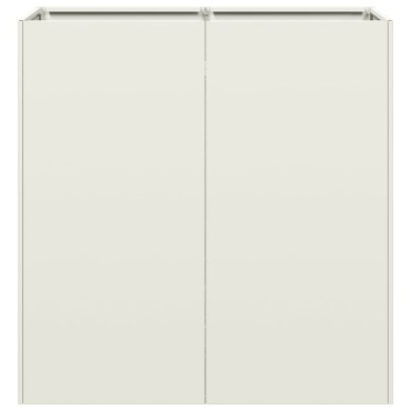 vidaXL Ζαρντινιέρα Λευκή 80x40x80 εκ. από Χάλυβα Ψυχρής Έλασης