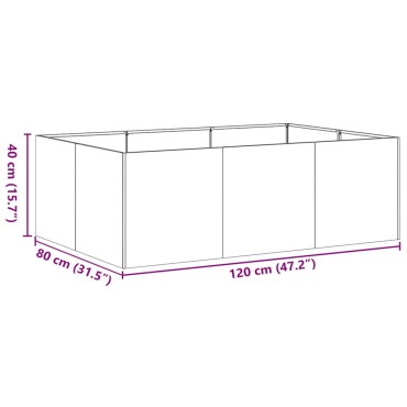 vidaXL Ζαρντινιέρα 120x80x40 εκ. Ατσάλι Σκληρυθέν στον Αέρα