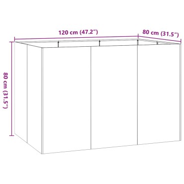 vidaXL Ζαρντινιέρα 120x80x80 εκ. από Ανοξείδωτο Ατσάλι