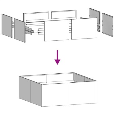 vidaXL Ζαρντινιέρα 100x100x40 εκ. από Γαλβανισμένο Ατσάλι