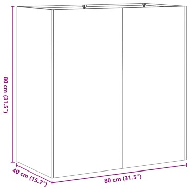 vidaXL Ζαρντινιέρα 80x40x80 εκ. από Ανοξείδωτο Ατσάλι