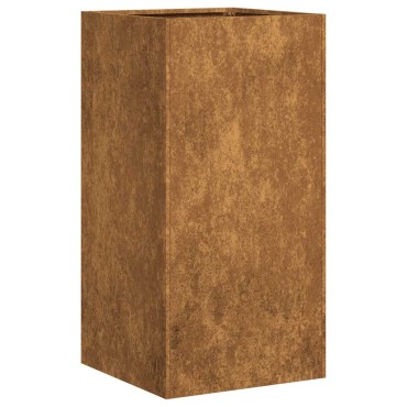 vidaXL Ζαρντινιέρα Σκουριασμένο 40x40x80εκ. Ατσάλι Σκληρυθέν στον Αέρα