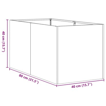 vidaXL Ζαρντινιέρα Σκουριασμένο 40x80x40εκ. Ατσάλι Σκληρυθέν στον Αέρα