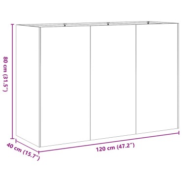 vidaXL Ζαρντινιέρα 120x40x80 εκ. Ατσάλι Σκληρυθέν στον Αέρα