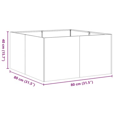 vidaXL Ζαρντινιέρα 80x80x40 εκ. από Ανοξείδωτο Ατσάλι