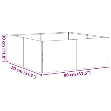 vidaXL Ζαρντινιέρα 80x80x30 εκ. από Γαλβανισμένο Ατσάλι