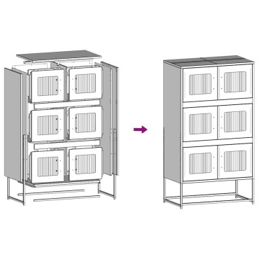vidaXL Highboard Μουστάρδα κίτρινη 68x39x123cm Χάλυβας 1 τεμ.