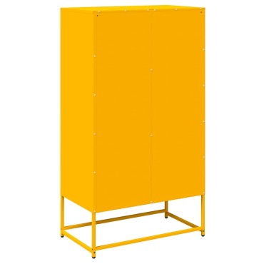 vidaXL Highboard Μουστάρδα κίτρινη 68x39x123cm Χάλυβας 1 τεμ.