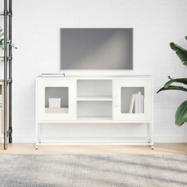 vidaXL Έπιπλο Τηλεόρασης Λευκό 100,5x39x60,5cm από Ατσάλι