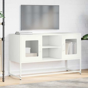 vidaXL Έπιπλο Τηλεόρασης Λευκό 100,5x39x60,5cm από Ατσάλι